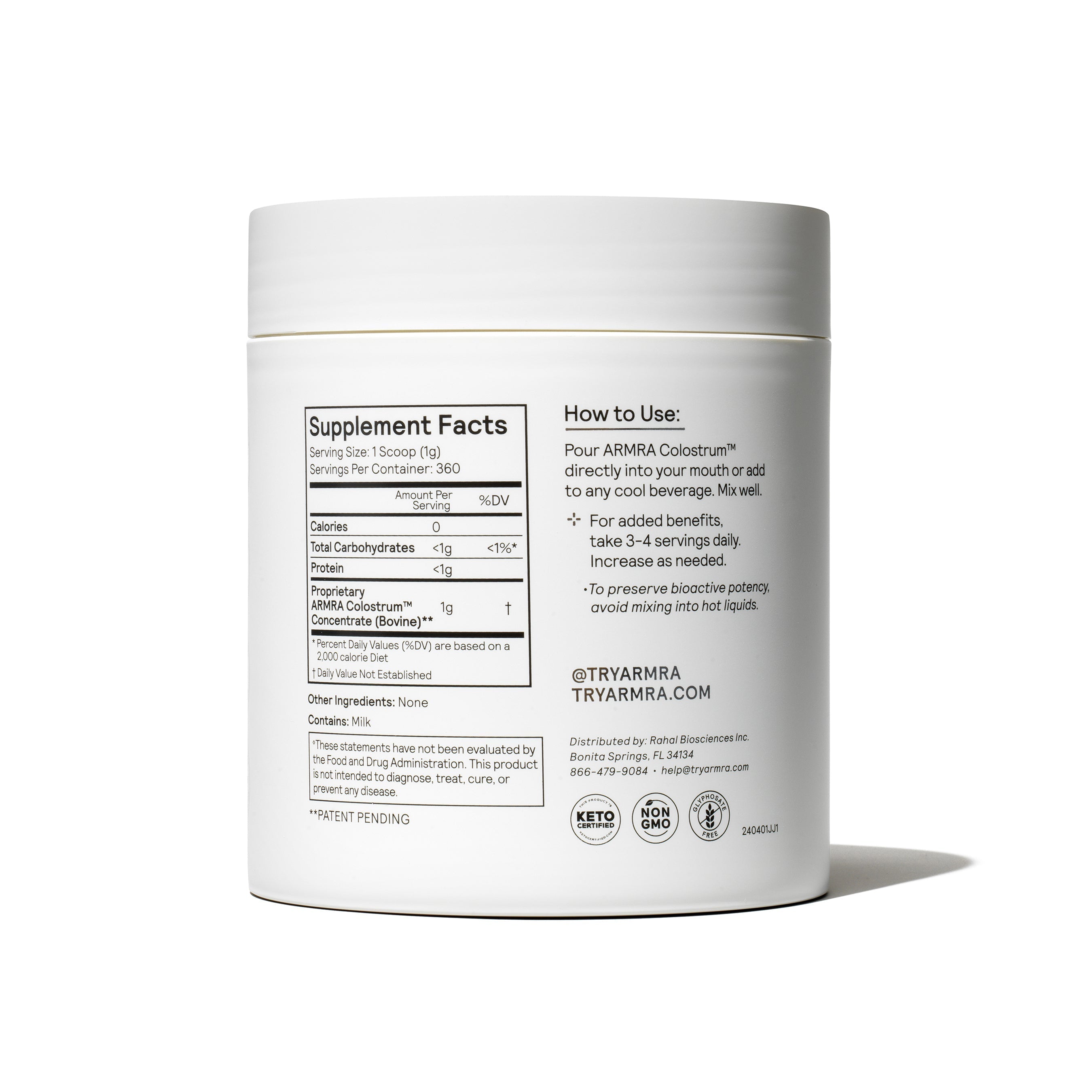 ARMRA Colostrum Unflavored Jar - XL